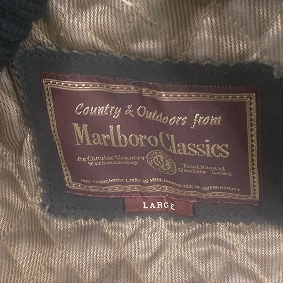 RARE MARLBORO CLASSICS Black Leather Bomber Jacket VINTAGE Oldstock HTF L MENS - Picture 10 of 13